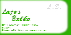 lajos balko business card